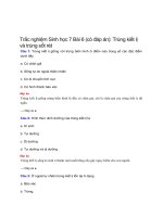 Trắc nghiệm Sinh học 7 Bài 6 (có đáp án): Trùng kiết lị và trùng sốt rét