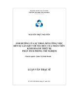 Ảnh hưởng của sự thỏa mãn công việc đến sự gắn kết với tổ chức của nhân viên kinh doanh thiết bị phân tích phòng thí nghiệm  