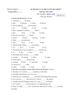 Tải Đề thi chọn học sinh giỏi lớp 7 cấp huyện môn tiếng Anh năm học 2017 - 2018 (Đề 715) - Ôn thi HSG môn Tiếng Anh lớp 7