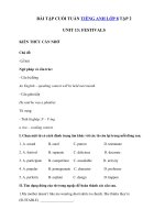 Tải Bài tập cuối tuần Tiếng Anh 8 tập 2 tuần 30 Unit 13 Festivals - Ôn tập Tiếng Anh lớp 8 Unit 13 có đáp án