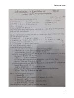 Đề thi cuối học kỳ I năm học 2018-2019 môn Trí tuệ nhân tạo (Đề số 2) - ĐH Công nghệ