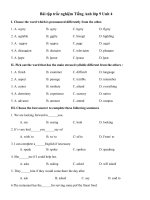 Tải Bài tập trắc nghiệm Tiếng Anh lớp 9 Unit 4 - Bài tập Tiếng Anh lớp 9