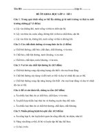 Đề ôn tập Khoa Học khối lớp 4 – Lần 1