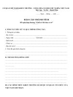 Mẫu báo cáo thành tích và mẫu báo cáo sáng kiến năm 2020