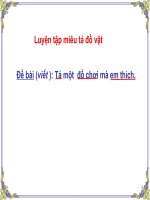 TUẦN  16 TLV: Luyện tập miêu tả đồ vật