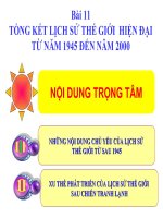 SỬ 12: Tổng kết lịch sử thế giới hiện đại 1945 - 2000