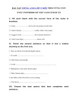 Tải Đề kiểm tra tiếng Anh 9 Unit 5 Wonders of Viet Nam - Bài tập Unit 5 lớp 9 Wonders of Viet Nam có đáp án