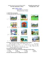 Tải Đề thi học kì 1 lớp 6 môn Tiếng Anh năm học 2017 - 2018 trường THCS Đức Chính, Quảng Ninh - Đề kiểm tra học kỳ 1 môn Tiếng Anh lớp 6