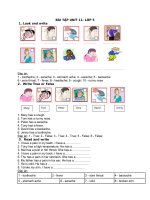 T2 – Bài tập ôn tập môn Anh Văn Lớp 5 Unit 11 + 12.