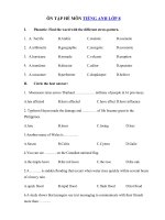 Tải Đề ôn tập hè Tiếng Anh lớp 8 số 1 - Bài tập Tiếng Anh lớp 8 cả năm