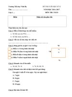 Đề thi học kì 2 Toán lớp 1