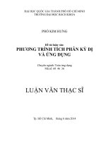 Phương trình tích phân kỳ dị và ứng dụng  