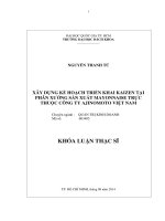 Xây dựng kế hoạch triển khai kaizen tại phân xưởng sản xuất mayonnaise trực thuộc công ty ajinomoto việt nam  