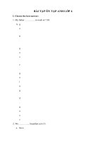 T3 – Bài tập ôn tập môn Anh Văn Lớp 4 – Lần 2