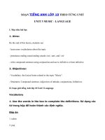 Tải Unit 3 lớp 10 Language - Soạn tiếng Anh 10 Unit 3 Music Language đầy đủ nhất