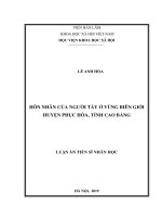Luận án tiến sĩ hôn nhân của người tày ở vùng biên giới huyện phục hòa, tỉnh cao bằng
