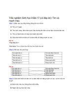 Trắc nghiệm Sinh học 8 Bài 17 (có đáp án): Tim và mạch máu