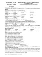 ĐỀ THI KHẢO SÁT LỚP 8 LẦN 2 NĂM HỌC 2018-2019  MÔN THI: TỔ HỢP  (Thời gian: 60 phút, không kể thời gian giao đề)