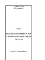 Nâng cao hiệu quả công tác kiểm tra, giám sát của ủy ban kiểm tra huyện ủy huyện thiệu hóa, tỉnh thanh hóa  