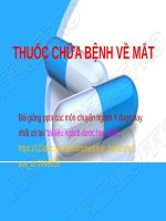 THUỐC CHỮA BỆNH về mắt ppt _ DƯỢC LÝ (điều dưỡng, hộ sinh)