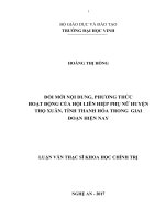 Đổi mới nội dung, phương thức hoạt động của hội liên hiệp phụ nữ huyện thọ xuân, tỉnh thanh hóa trong giai đoạn hiện nay  