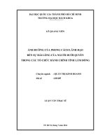Ảnh hưởng của phong cách lãnh đạo đến sự hài lòng của người dưới quyền trong các tổ chức hành chính tỉnh lâm đồng  