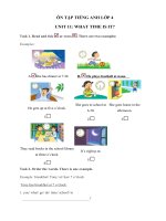 T2 – Bài tập ôn tập môn Anh Văn Lớp 4 Unit 11+12.