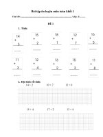 T2 – Đề ôn tập Toán khối lớp 1 – Lần 3
