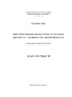 Phân tính tính khả thi dự án đầu tư xây dựng khu dân cư   tái định cư 5 b   thành phố đà lạt  
