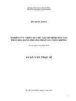 Nghiên cứu thiết kế chế tạo mô hình máy sấy phấn hoa bằng phương pháp sấy chân không  