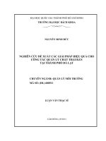 Nghiên cứu đề xuất các giải pháp hiệu quả cho công tác quản lý chất thải rắn tại thành phố đà lạt  