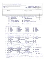 Tải Bộ đề kiểm tra 1 tiết môn Tiếng Anh lớp 7 - Đề kiểm tra 1 tiết môn Tiếng Anh lớp 7