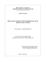 Phân loại văn bản sử dụng mô hình xác suất trên đa tạp văn bản