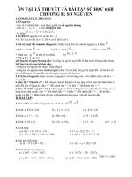 ÔN TẬP LÝ THUYẾT VÀ BÀI TẬP SỐ HỌC 6(6B)CHƯƠNG II: SỐ NGUYÊN