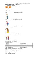 T2 – Bài tập ôn tập môn Anh Văn Lớp 3 Unit 11.