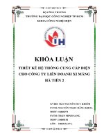 Thiết kế hệ thống cung cấp điện cho công ty liên doanh xi măng hà tiên   đồ án  tốt nghiệp khoa công nghệ  điện  