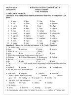 Tải Đề thi giữa học kỳ 2 môn Tiếng Anh lớp 6 trường THCS Thái Dương, Thái Bình năm học 2016 - 2017 - Đề kiểm tra giữa kì 2 Tiếng Anh 6