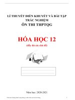VỞ ÔN THI THPTQG  HÓA HỌC 12 LÍ THUYẾT ĐIỀN KHUYẾT VÀ CÁC DẠNG BÀI TẬP CÓ ĐÁP ÁN