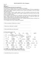 Tải Bộ đề kiểm tra 1 tiết số 4 lớp 9 môn tiếng Anh - Đề ôn thi học kì 2 môn tiếng Anh lớp 9