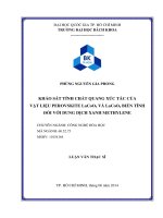 Khảo sát tính chất quang xúc tác của vật liệu perovskite lacoo3 và lacoo3 biến tính đối với dung dịch xanh methylene  