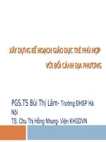 Xây dựng kế hoạch giáo dục phù hợp với bối cảnh địa phương - Phòng GD&ĐT Huyện Vĩnh Thuận