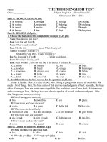 Tải Đề kiểm tra 1 tiết số 3 môn Tiếng Anh lớp 6 THCS Phương Trung, Hà Nội năm học 2016 - 2017 - Đề thi giữa kỳ 2 môn Tiếng Anh 6