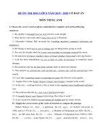 Tải Đề thi thử học sinh giỏi lớp 8 môn Tiếng Anh năm học 2019 - 2020 số 4 - Đề thi học sinh giỏi môn tiếng Anh 8 có đáp án