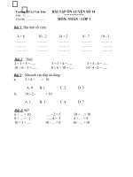 T4 – Đề ôn tập môn Toán – Tiếng Việt khối lớp 1 – Lần 8