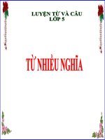 Tháng 11: Lớp 5: Từ nhiều nghĩa