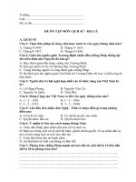 Đề ôn tập Lịch Sử – Địa Lý khối lớp 5 – Lần 1