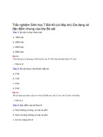 Trắc nghiệm Sinh học 7 Bài 40 (có đáp án)