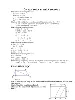 NỘI DUNG ÔN TẬP TOÁN 8