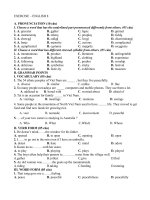 NỘI DUNG ÔN TẬP MÔN TIẾNG ANH 8