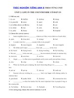 Tải Trắc nghiệm tiếng Anh lớp 8 Unit 2 Life In The Countryside - Bài tập Unit 2 lớp 8 Life In The Countryside có đáp án